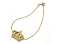 18kt yellow gold Crown bracelet with 0.16 cts diamonds. Available in white, yellow, or rose gold.

