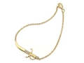 18kt yellow gold Sword bracelet with 0.15 cts diamonds. Available in white, yellow, or rose gold.