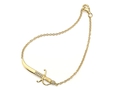 18kt yellow gold Sword bracelet with 0.15 cts diamonds. Available in white, yellow, or rose gold.