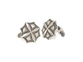 Rhodium plated sterling silver Galahad cufflink with .94 cts champagne diamonds.
