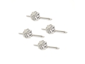 Rhodium plated sterling silver Maltese cross tux stud.
