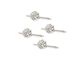 Rhodium plated sterling silver Maltese cross tux stud.
