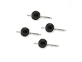 Rhodium plated sterling silver Classic tux stud with black onyx.

