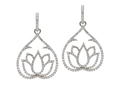 18kt white gold Lotus earring with 2.07 cts diamonds. Available in white, yellow, or rose gold.
