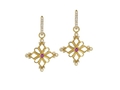 18kt yellow gold Ruby earring with .40 cts diamonds. Available in white, yellow, or rose gold.
