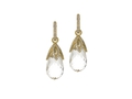 18kt yellow gold Petal earring with white topaz and .84 cts diamonds. Available in white, yellow, or rose gold.
