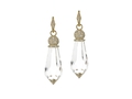 18kt yellow gold Amulet earring with white topaz and 1.5 cts diamonds. Available in white, yellow, or rose gold.
