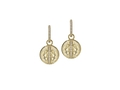 18kt yellow gold Orb earring with white topaz and 1.0 cts diamonds. Available in white, yellow, or rose gold.
