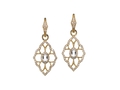 18K yellow gold Baroque earring with white topaz and .69 cts diamonds. Available in white, yellow, or rose gold.
