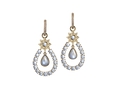 18kt yellow gold Flower moonstone earring with 6.5 cts moonstone and .22 cts diamonds. Available in white, yellow, or rose gold.
