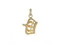 18kt yellow gold Crown pendant with 0.2 cts diamonds. Available in white, yellow, or rose gold.
