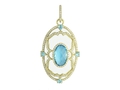 18kt yellow gold Imperial pendant with blue topaz over white onyx and .96 cts diamonds. Available in white, yellow, or rose gold.
