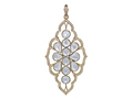 18kt yellow gold Baroque moonstone pendant and 11.5 cts moonstone and .63 cts diamonds. Available in white, yellow, or rose gold.
